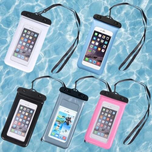 Mobile Phone Waterproof Bag For Swimming Rafting Bag Hot Spring Hanging Neck Sponge Floating Airtight Pouch Transparent Bag