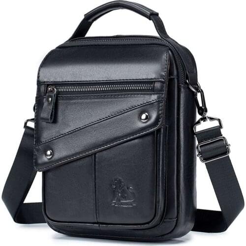 Men Shoulder Bag Messenger Bags Retro Handbag Cowhide Crossbody Large Capacity Business File Pocket Tote Package Mens Gift