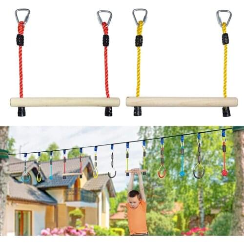 Monkey Bars Trapeze Swing Bars Slack Obstacle Accessories Training Equipment for Kids Children Ring Playground Home Swing Fun