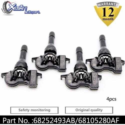 XUAN 4pcs TPMS Tire Pressure Monitor Sensor For Jeep Grand Cherokee Renegade Dodge Durango Dart Chrysler Pacifica 200 68252493AB