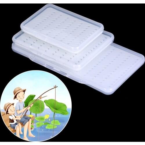 S/M/L Sizes Fishing Box Easy-Grip Foam Clear Slit Foam Fly Lures Bait Hook Storage Box Large Size Flies Hooks Connectors