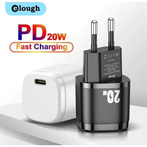 Elough Charger Type C Quick Charge 4.0 3.0 QC PD Fast Charging USB C PD Charger 20W For Xiaomi Samsung iPhone 12 11 Pro Chargers