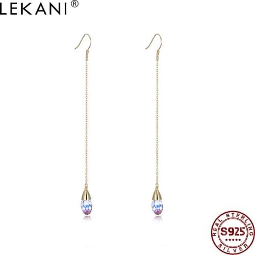 LEKANI 925 Sterling Silver Water Drop With Lucky Hand Drop Earrings For Women Two Ways To Wear Evil Eye Casual Earrings