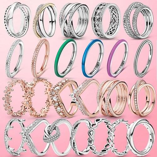 Female Ring 2021 New 925 Sterling Silver Sparkling & Polished Lines Finger Ring for Women Wedding Engagement Jewelry Gift Anel