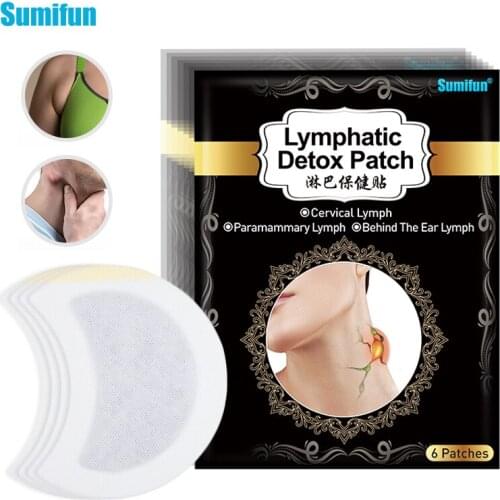 Sumifun 6/18pcs Lymphatic Detox Patch Hot Neck Anti-Swelling Herbs Sticker LymphPads Medical Plaster Body Relaxation Health Care