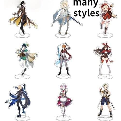Anime Genshin Impact Mondstadt Theme Jean Lisa Acrylic Figure Stand Model Plate Desk Decor Standing Sign Keychain Xmas Gifts