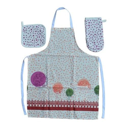 Belnido Home Cappadocia Printed Cotton Waterproof Kitchen Apron Set MFS00008