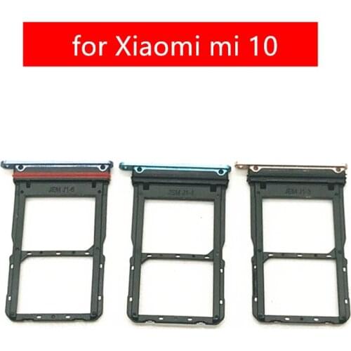 For Xiaomi mi 10 Card Tray Holder SIM Micro SD Card Slot Adapter Holder for Xiaomi mi 10 Repair Spare Parts Red