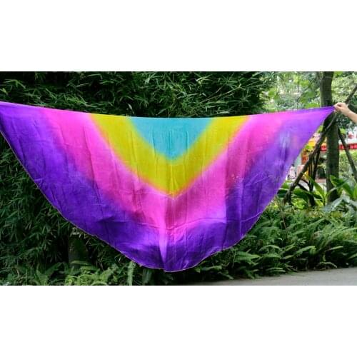 100% real silk belly dance veil high quality cheap dance veils semicercle silk veil belly dance accessories 1pc 250/270cm