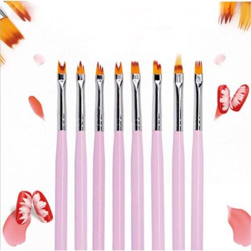 Painting Nail Brush UV Gel Polish Flower Drawing Pen Blue Handle Nail Art Manicure Tools 1Pc For Gel Varnish Nail Art