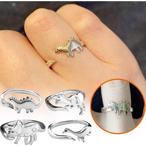 Rings Anillos Mujer Adjustable Cute Dinosaur Ring Opening Ring For Women Teen Girls Jewelry Gift Кольца 2021 Тренд Bague Femme