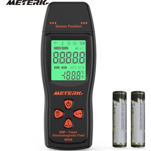 Meterk EMF Meter Handheld Mini Digital LCD EMF Detector Electromagnetic Field Radiation Tester Dosimeter Tester Counter