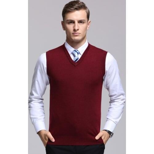 MRMT 2021 Brand Mens Woolen Vest Base Sleeveless for Male Woolen V-neck Sweater Vest