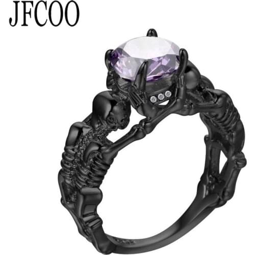 Skull skeleton Hand CZ Ring European and American Punk style Motor Biker Men Ring
