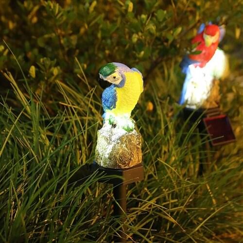 Newest Solar Parrot Lawn Light LED Outdoor Waterproof Light Sensation Decorative Garden Ground Plug Light Dropshipping