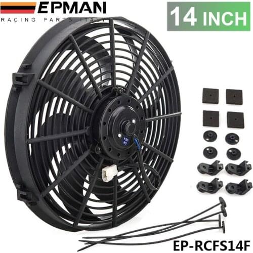 New 14"inch Electric EPMAN Universal Cooling Radiator Fan Curved S-Blade For Radiator Oil Cooler EP-RCFS14F