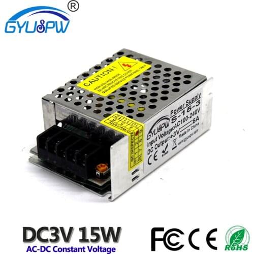 Single Output DC3V 5A 15W Power Source Transformer 100-240V AC to 3V15W Power Adapter for Led display Strip Light