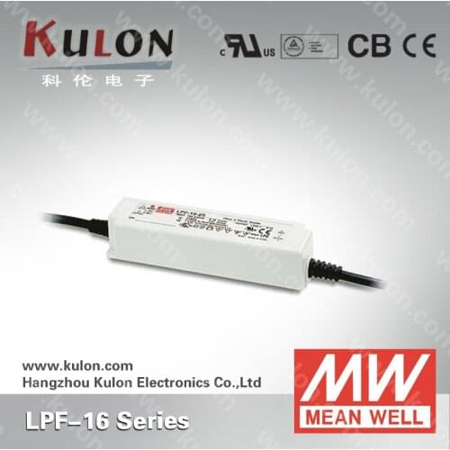 Genuine Meanwell LPF-16-15 ac-dc Waterproof LED Driver 16.05W 1.07A 15Vdc constant current power supply PFC for LED lighting