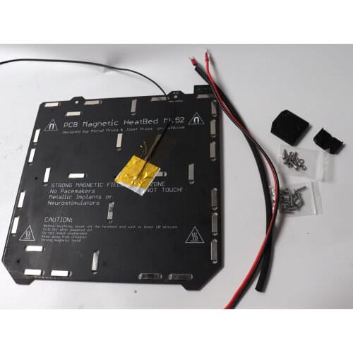Prusa i3 MK3/MK3S MK52 heated bed 24V assembled, N35UH magnets, power cable, thermistor, textile sleeve for DIY 3D printer