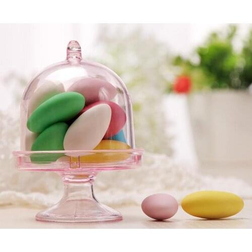 5pcs/Set Mini Cake Stands Candy Box Transparent Plastic Dessert Holder Candy Wedding Box Decoration Display Cupcake Birthda V9D1