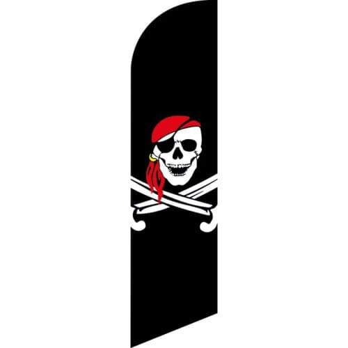 Factory Direct Sales Custom Skull Feather Flag 110g Knitted Polyester Feather Flag Single Sided Outsided