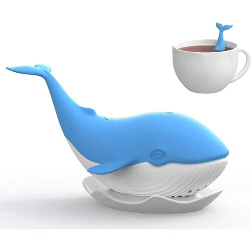 Whale Tea Maker Cute Shape Silicone Tea Drain Personality Office Tea Tea Strainer Creative Tea Filter