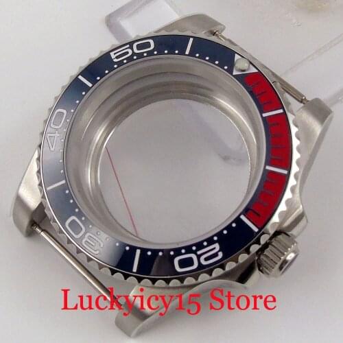 Steel SUB Automatic 40mm Watch Case fit NH35A NH36A MIYOTA 8215 821A MINGZHU 2813 Ceramic Insert