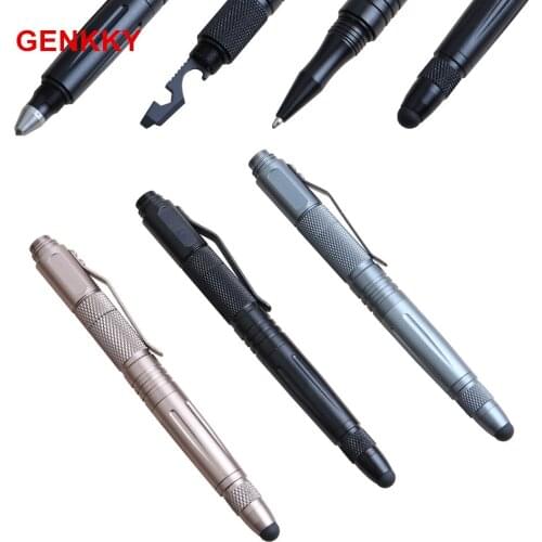 Tactical Pen Self Defense Tool For Survival Military Metal Stylus Pen Glass Breaker Ballpoint Pen Multi Tool 2 Extra Refill Ink