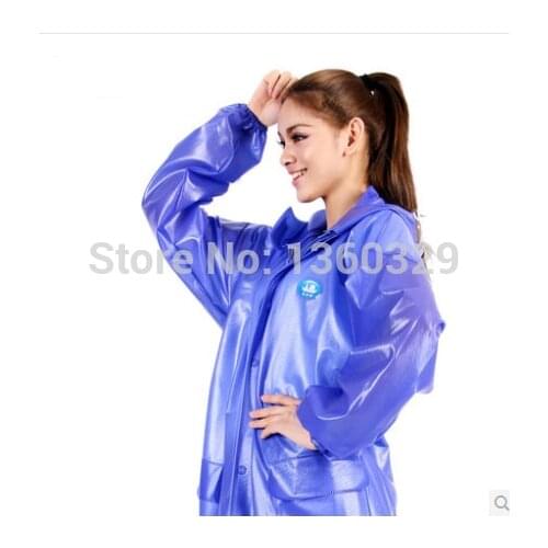 PVC Hood Thick Motorcycle Raincoat Women Rain Coat impermeable capa de chuva de motoqueiro Men Jacket casacos Hiking Rainwear