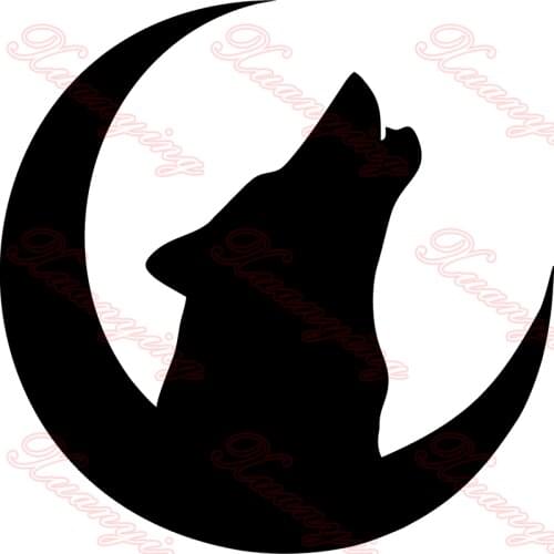 Howling Wolf Car Decal Vinyl Drift Sticker Funny JDM VAG Moon