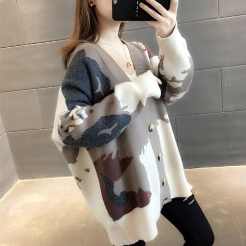 Single-Breasted Jacket Knitted Cardigan Sweaters Women 2019 Autumn Clothing Sweater Loose Cardigan For Female Coat DD2401