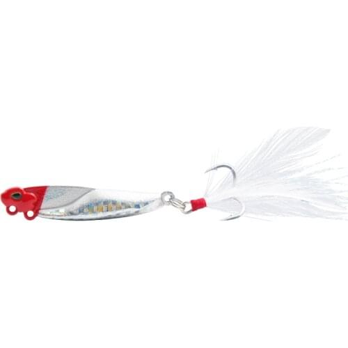 1 Pcs Iron Baits Lead Covered Plumage Hook Bass Bait Fishing Tackle