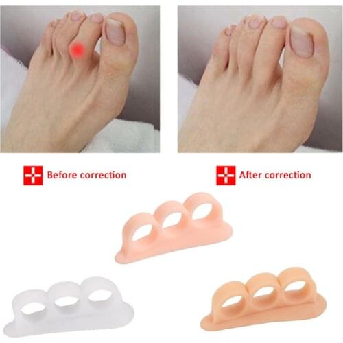 100pieces=50pairs Foot Care Tool Comfortable Toe Three Hole Of Wearing Corrector Pedicure Splitter Hot Sale Silicone Soft Pads