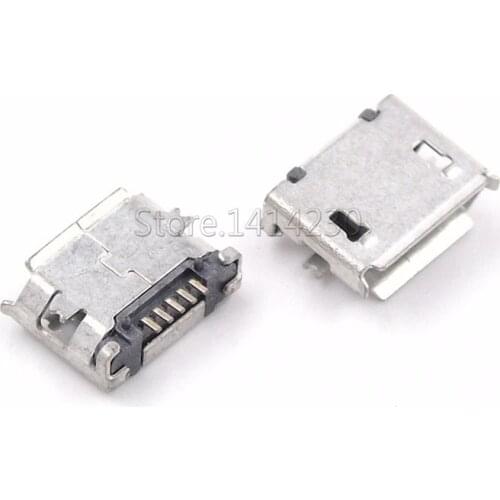 100Pcs Micro USB Type B Female 5Pin SMT Socket Jack Connectors Port PCB Board