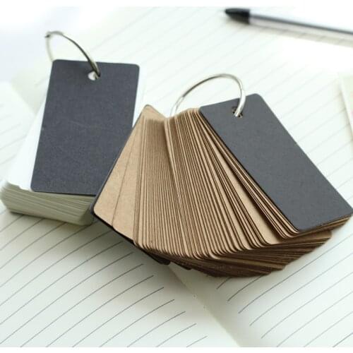 100 Pages White Kraft Paper Memo Note Portable Coil Notepad Vocabulary Words Learning Stationery Office School Supplies H6343