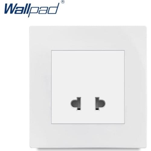 2 Pin Socket Wallpad Luxury White Wall Power Electrical Outlet Sockets PC Panel