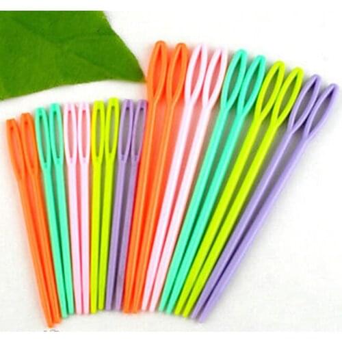 20Pcs/Set 7cm/9.5cm Plastic Knitting Needles Crochet Hooks Wool Yarn Needle Children DIY Sweater Weaving Tools Hot