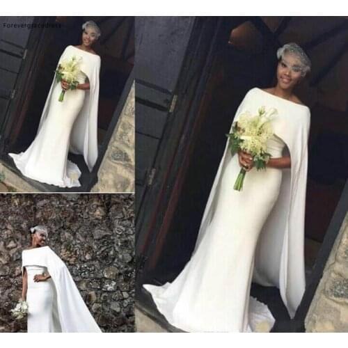 2019 Black Girls Mermaid Wedding Dress Simple Long Church Garden Bride Bridal Gown Custom Made Plus Size