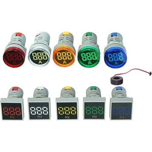 Large Led Display Ammeter Hertz Frequency Meter Indicator Light AC 110V 220V Digital Current Amp Signal Light With Shunt