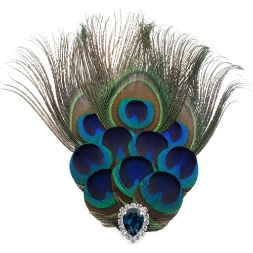 Handmade Ethnic Crystal Feather Pin Jewelry Clothing Wearing Corsage Designer Brooch For Women Mens Hair Accessories Gift Sale