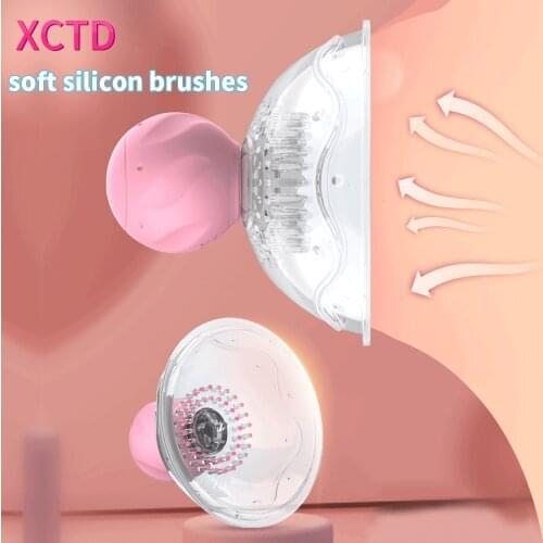 Nipple Sucking Orgasm Stimulate Tongue Licking Suction Cups Electric Breast Pump Massager Vibrator Masturbate Sex Toys for Women