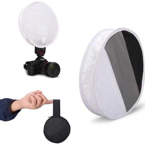 Portable 30cm Dual Purpose 2 in 1 Gray Card Diffuser+ Softbox for Canon Nikon Sony Speedlite Flash Light White Balance Soft Box