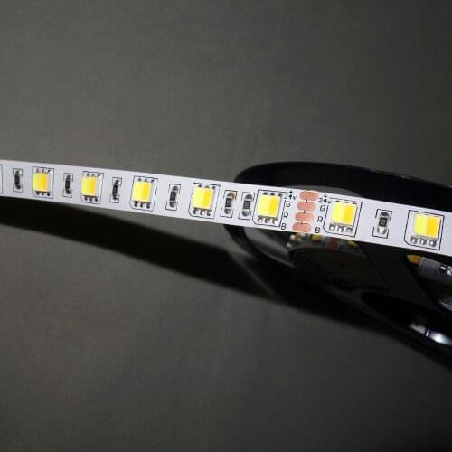 5m 24V 5050 60LEDs/m LED double-color strip(warm white/cool white);14.4/m;one led with two colors together
