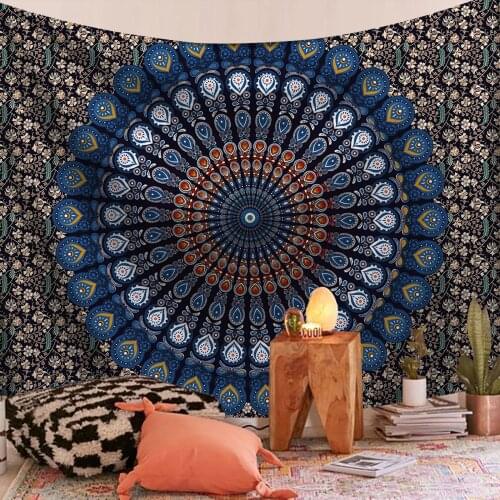 Indian Mandala Tapestry Sun Moon Gossip Background Cloth Printing Home Mural Tapestry Wall Hanging Beach Throw Rug Blanket