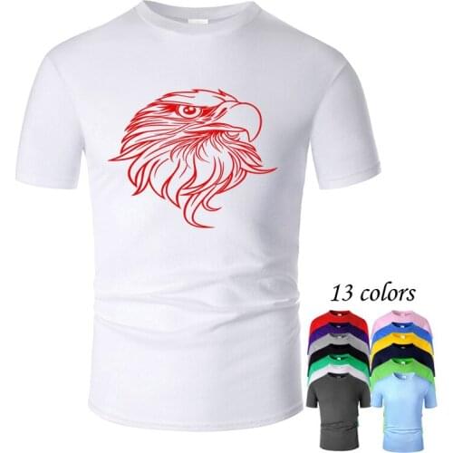 Eagle Line Art O Neck Cotton T Shirt Men and woman Unisex Summer Short Sleeve Designed Simple Style Casual Tee m01027