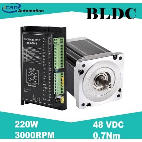 ICAN Hall Effect Sensor BLDC 48V 220W 0.7Nm Brushless dc Motor