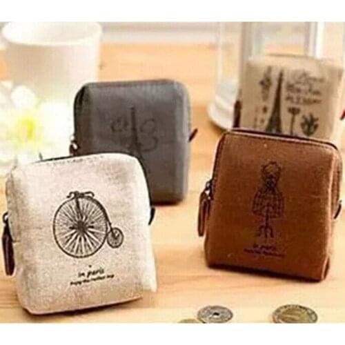 Classic Coin Purses New Style Canvas Coin Wallet Child Women Mini Change Purse Lady Portable Small Zipper Key Pouch Gift
