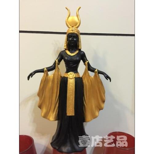 Cleopatra Empress Black Gold Sculpture Resin Craft Collectible Ornament Travel Souvenir