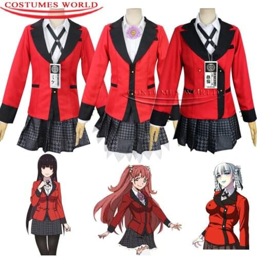 Anime Kakegurui Cosplay Costume Girls Yumeko Jabami Yomotsuki Runa Japanese School Uniform Wig Set Halloween Costumes For Women