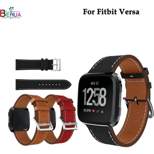 Leather Wristband For Fitbit Versa Smart Watch Replacement fashion Leather Strap watchband Bracelet Accessories For Fitbit Versa